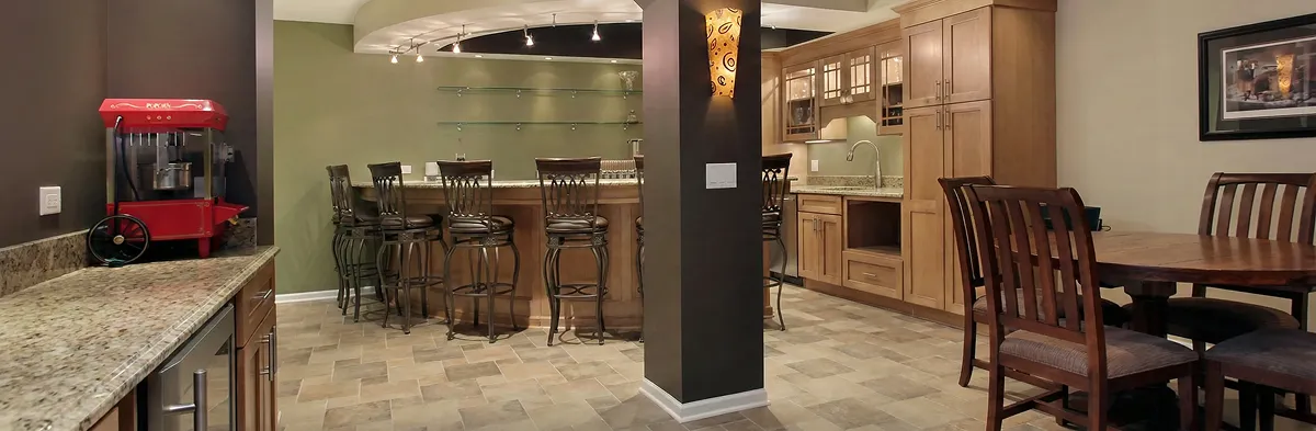 modern basement remodeling with custom finishes and open layout in a home in San Francisco, CA
