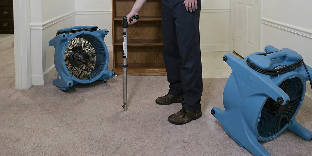 emergency water removal equipment deployed to dry a flooded residential interior in San Francisco, CA