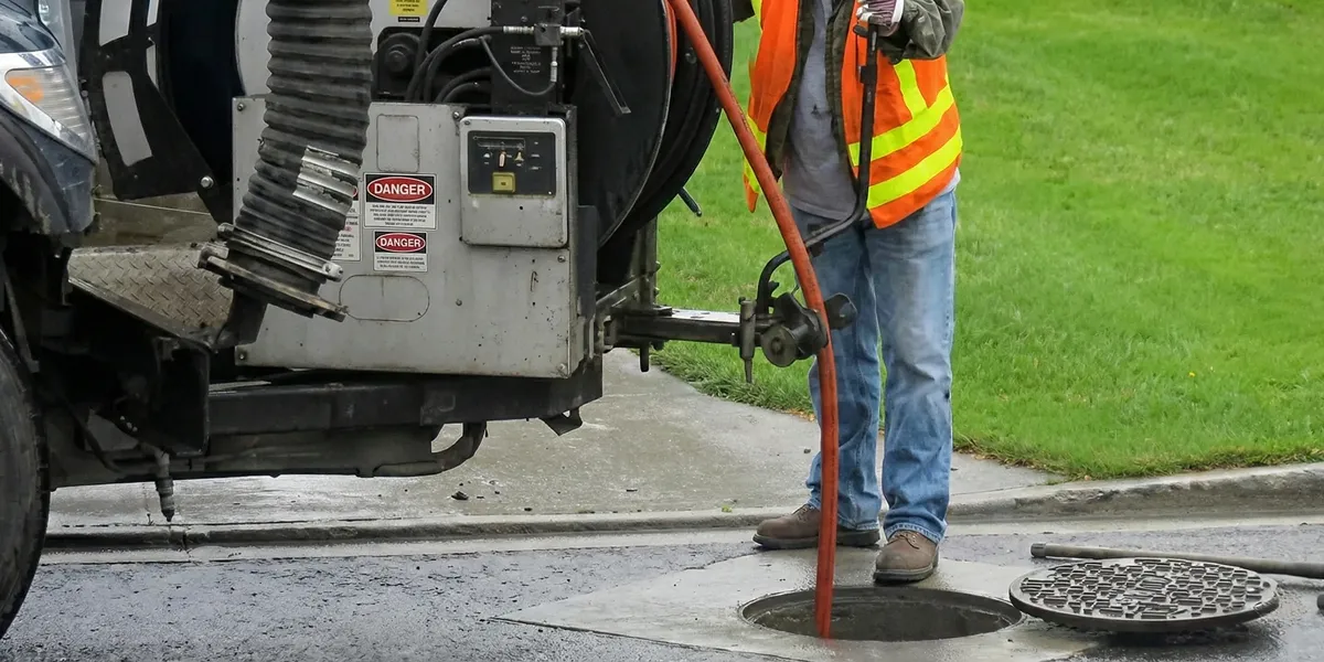 sewage clean up professionals using industrial equipment to remove contaminated wastewater in San Francisco, CA